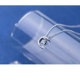 MloveAcc CZ Moon Short Necklace 925 Silver Wedding Jewelry