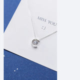MloveAcc CZ Moon Short Necklace 925 Silver Wedding Jewelry