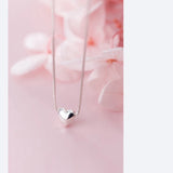 MloveAcc Smooth Heart Pendant Necklace 925 Sterling Silver