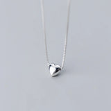 MloveAcc Smooth Heart Pendant Necklace 925 Sterling Silver