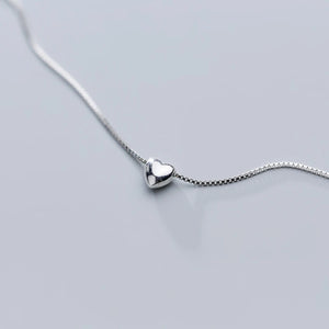 MloveAcc Smooth Heart Pendant Necklace 925 Sterling Silver