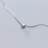 MloveAcc Smooth Heart Pendant Necklace 925 Sterling Silver