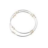 MloveAcc 925 Silver Double Layer Bracelet for Women Pearls Accessory