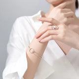 925 Silver Chain Link Mix Bangles Bracelets for Women