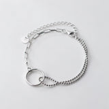 925 Silver Chain Link Mix Bangles Bracelets for Women