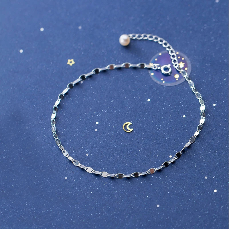 MloveAcc Sterling Silver Unique Anklet Foot Jewelry for Women