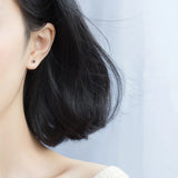 MloveAcc Vintage Silver Flower Stud Earrings 925 Sterling Silver
