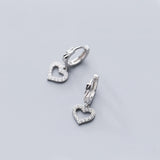 MloveAcc 925 Sterling Silver CZ Heart Women Hoop Earrings