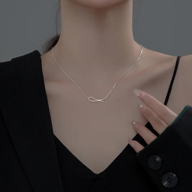 MloveAcc Vintage Arc Line Chain Necklace Geometric Choker Party Jewelry