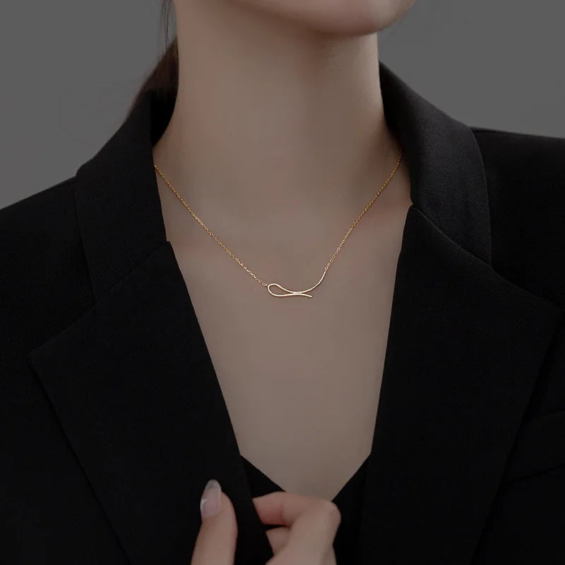 MloveAcc Vintage Arc Line Chain Necklace Geometric Choker Party Jewelry