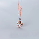 MloveAcc 925 Silver Moon&Stars CZ Pendant Necklace Gift