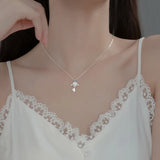 MloveAcc Silver Goldfish Pendant Necklace with Opal Stone