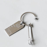 Nameplate Letter Earring Label Pin Exaggerated Multi-Element Accessories