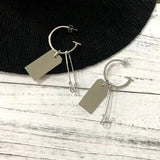 Nameplate Letter Earring Label Pin Exaggerated Multi-Element Accessories