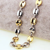Mne's Women's Necklace 7mm Top Polished Stainless Steel Chain SilverGold 7-40''