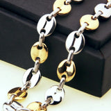 Mne's Women's Necklace 7mm Top Polished Stainless Steel Chain SilverGold 7-40''