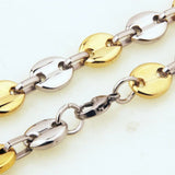 Mne's Women's Necklace 7mm Top Polished Stainless Steel Chain SilverGold 7-40''