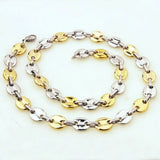Mne's Women's Necklace 7mm Top Polished Stainless Steel Chain SilverGold 7-40''