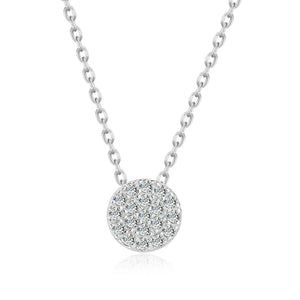 925 Silver CZ Pendant Necklace Choker for Women