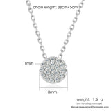 925 Silver CZ Pendant Necklace Choker for Women