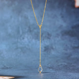 925 Silver Necklace Vintage Rhombus Crystal Pendant 14k Plated Jewelry