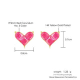 Mini Sweety Heart 925 Silver Earring Synthetic Corundum Stud Earring For Women