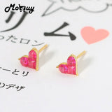 Mini Sweety Heart 925 Silver Earring Synthetic Corundum Stud Earring For Women
