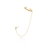 Sterling Silver Ear Bone Clip CZ Earring Vermeil Korea Jewelry Single EI042