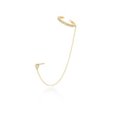 Sterling Silver Ear Bone Clip CZ Earring Vermeil Korea Jewelry Single EI042