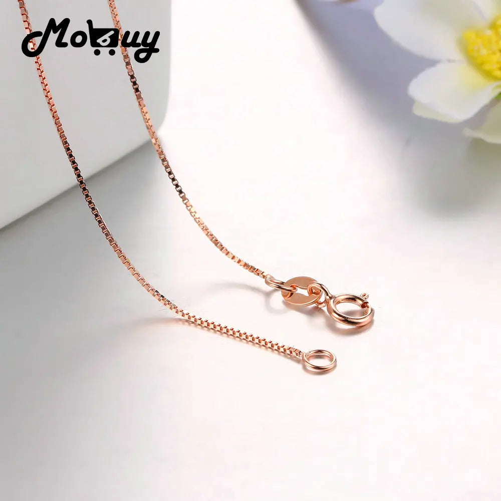 925 Silver Chain 16 Inches Fine Jewelry Box Chain Men Women
