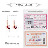 Sterling Silver Garnet Heart Drop Earrings Rose Plated