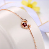 Natural Garnet Gemstone 925 Silver Bracelet for Women