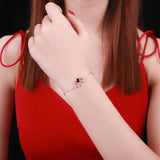 Natural Garnet Gemstone 925 Silver Bracelet for Women
