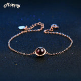 6mm Red Garnet Bracelets Bangle 925 Sterling Silver Rose Plated