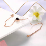 6mm Red Garnet Bracelets Bangle 925 Sterling Silver Rose Plated