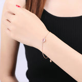 Pink Rose Quartz Gemstone Bracelet 925 Sterling Silver Jewelry