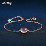 Pink Rose Quartz Gemstone Bracelet 925 Sterling Silver Jewelry