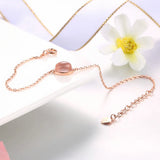 Pink Rose Quartz Gemstone Bracelet 925 Sterling Silver Jewelry