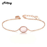 Pink Rose Quartz Gemstone Bracelet 925 Sterling Silver Jewelry