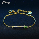 Green Diopside Bracelet 925 Sterling Silver Yellow Jewelry