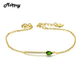 Green Diopside Bracelet 925 Sterling Silver Yellow Jewelry