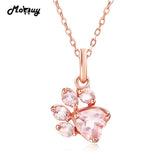 Rose Quartz Animal Claws Necklace & Pendant 925 Sterling Silver Rose Plated