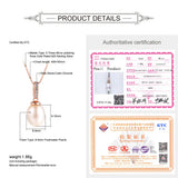 Freshwater Pearl Chain Necklace & Pendant 925 Silver Rose Plated Jewelry