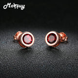 Garnet Gemstone Stud Earrings 925 Sterling Silver Fine Jewelry For Women Girls