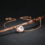 Rose Quartz Heart Gemstone Bracelet 925 Sterling Silver
