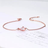 Sakura Sterling Silver Bracelet Rose Quartz 18K Plated Fine Jewelry