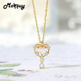 ViVi Sweet Heart 925 Silver Necklace Rose Quartz Pendant CZ Plated Jewelry