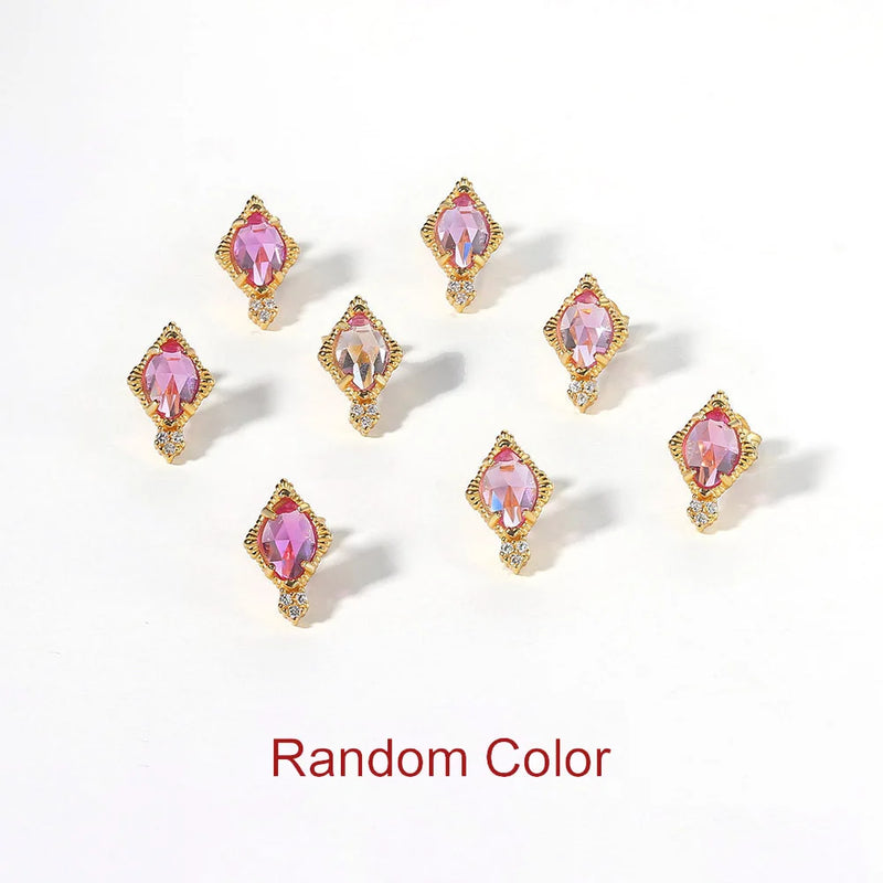 Vingate Princess Earring 925 Silver Stud Synthetic Corundum 14K Plated