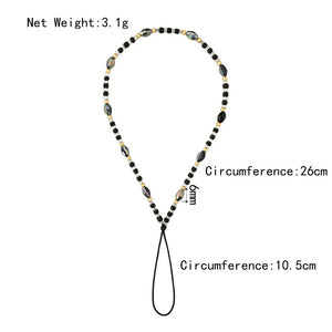Smiley Beads Phone Case Crystal Chain Lanyard