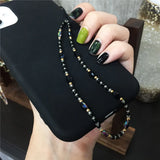 Smiley Beads Phone Case Crystal Chain Lanyard